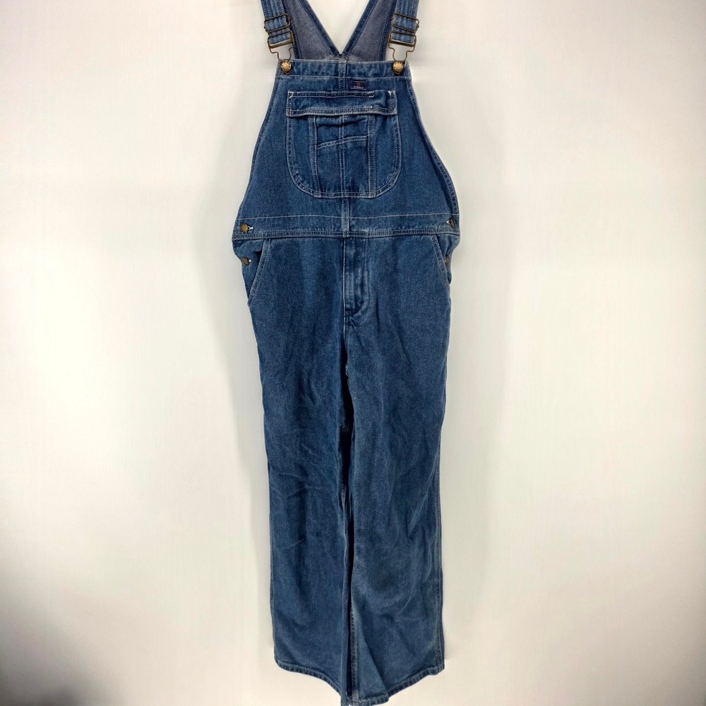 Hisea Denim Overalls Mens XL Blue Bib Carpenter Workwear Utility Relaxed Fit
